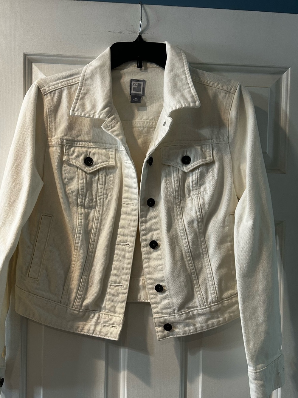 JCPenney Women’s White Denim Jacket - Classic White - Medium